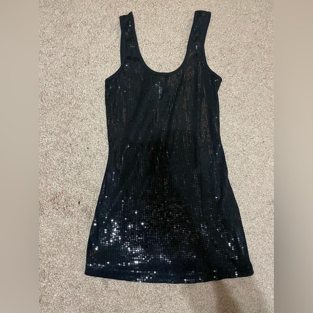 Express‎ black Sequin Tank top size XS